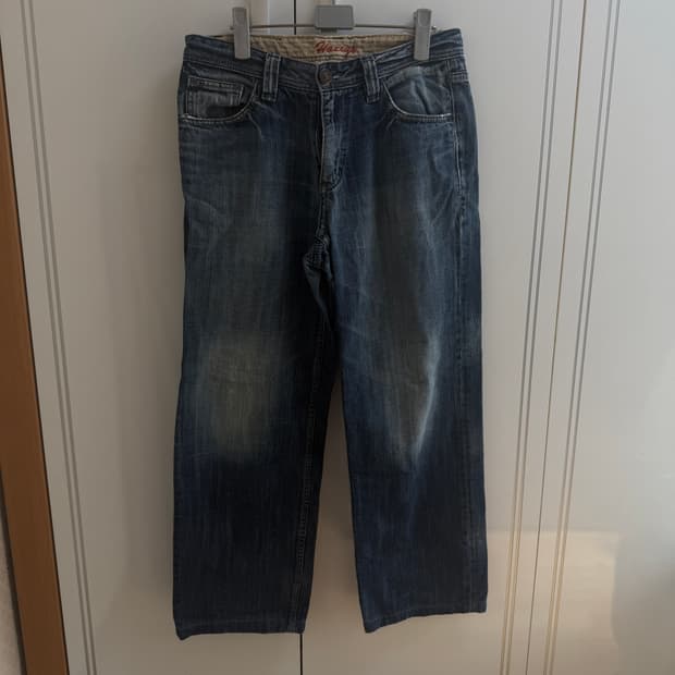 Hazzys 빈티지 스트레이프 데님팬츠