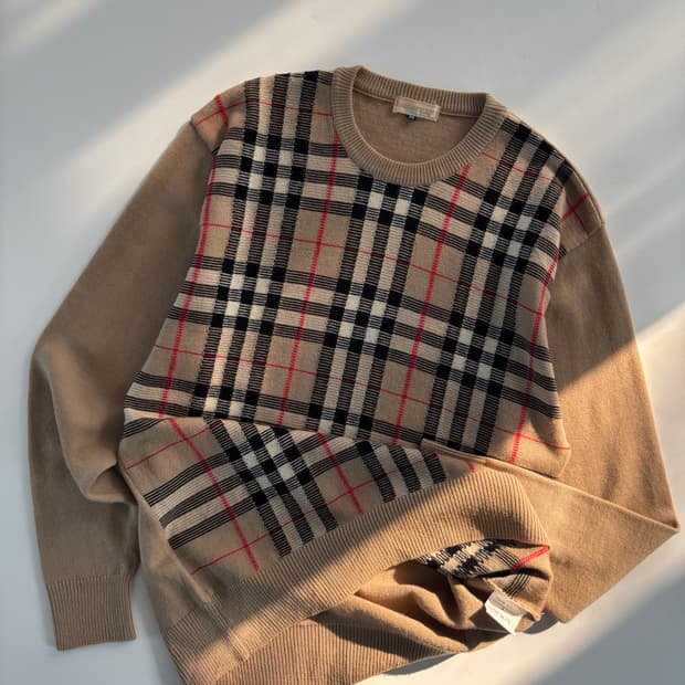 Burberry 버버리 90s 노바체크 울 니트