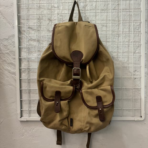 빈티지 VTG 레더 디테일 베이지 백팩 OS