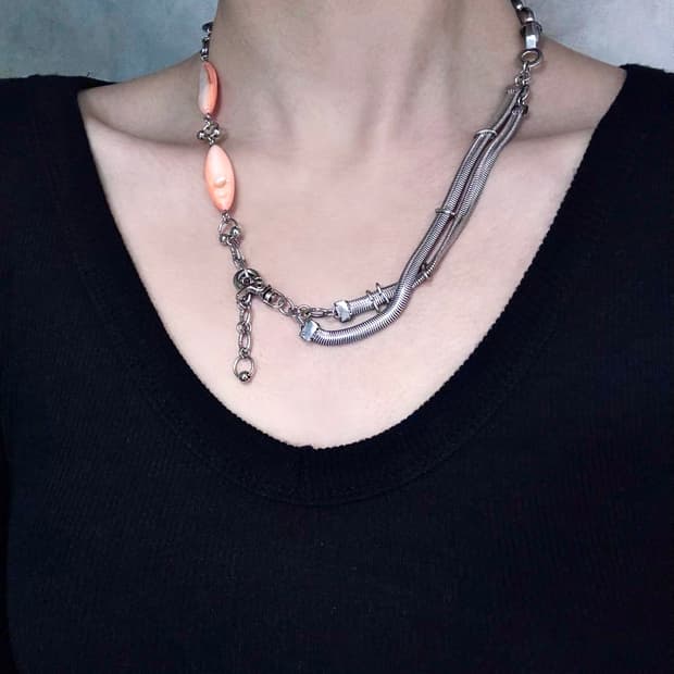 Orange Mix Chain Necklace
