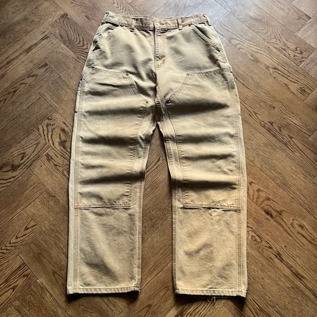 [33]칼하트 USA 빈티지 워싱 브라운 더블니 워크팬츠