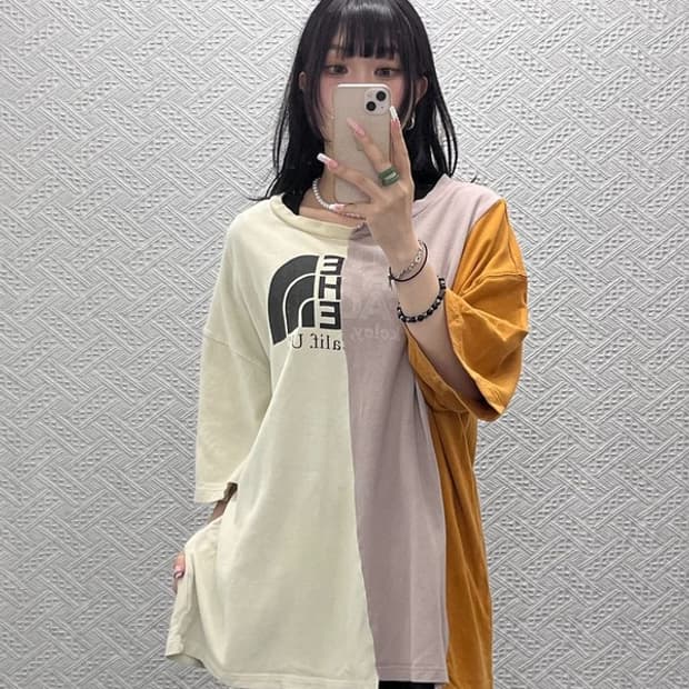 노스페이스 퍼플라벨 나나미카 펑크 패치워크 반팔티 XL C12304