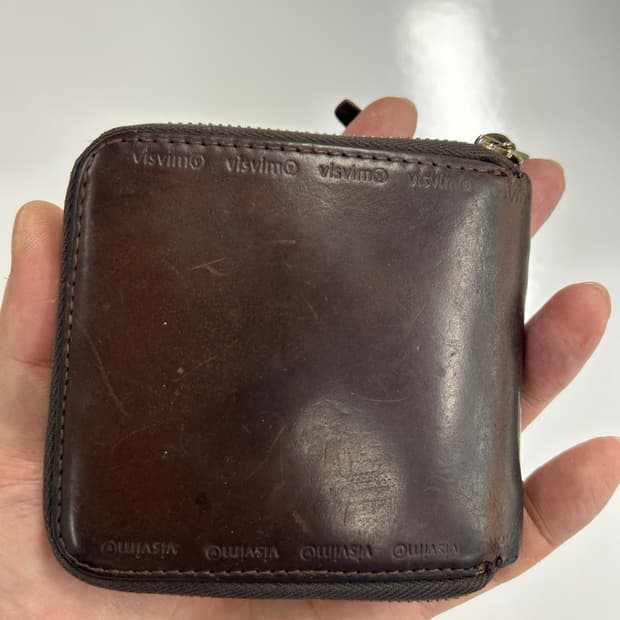 VISVIM 올드비즈빔 다크브라운 레더 바이폴드 지갑