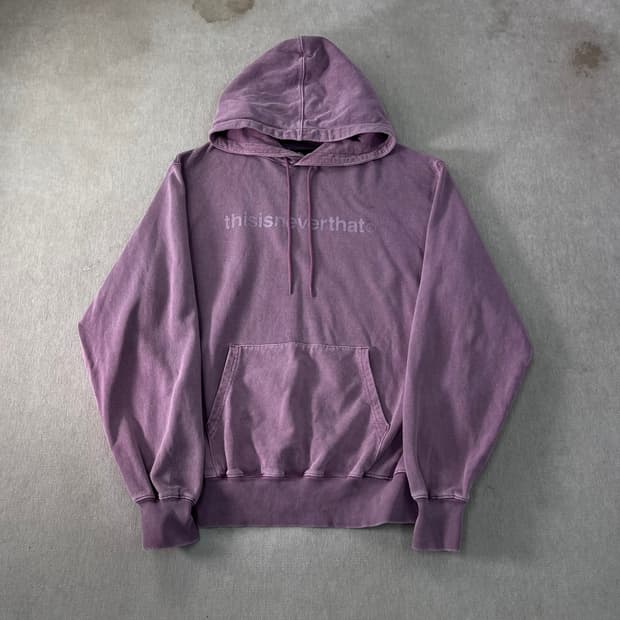 100 디스이즈네버댓 피그먼트 핑크 후드티