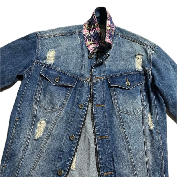 LeShop 르샵 빈티지 패치 데님자켓 / 유니크 청자켓