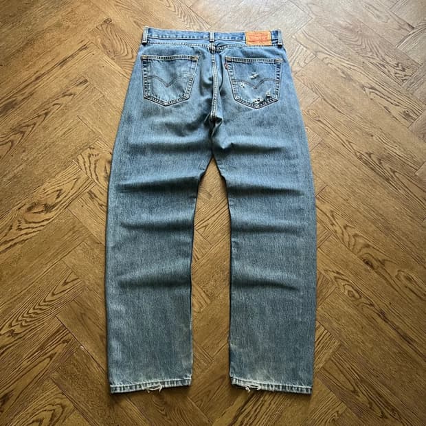 [34]리바이스 505 빈티지 워싱 스트레이트핏 데님 팬츠