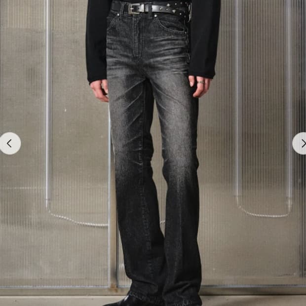 엘무드 아키라 플레어데님 워시드블랙