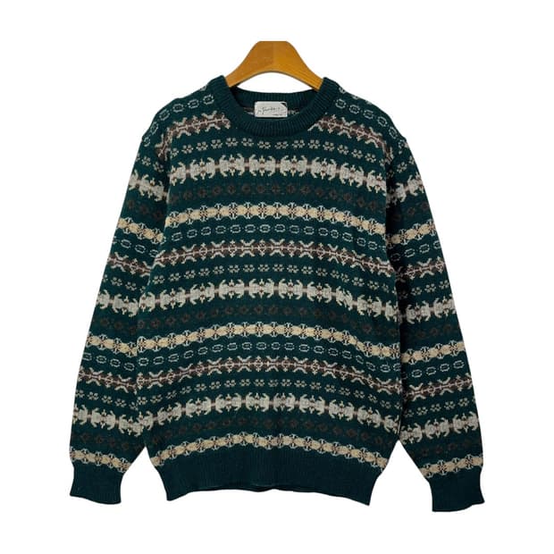[JPN] 빈티지 노르딕 페어아일 울 니트 스웨터