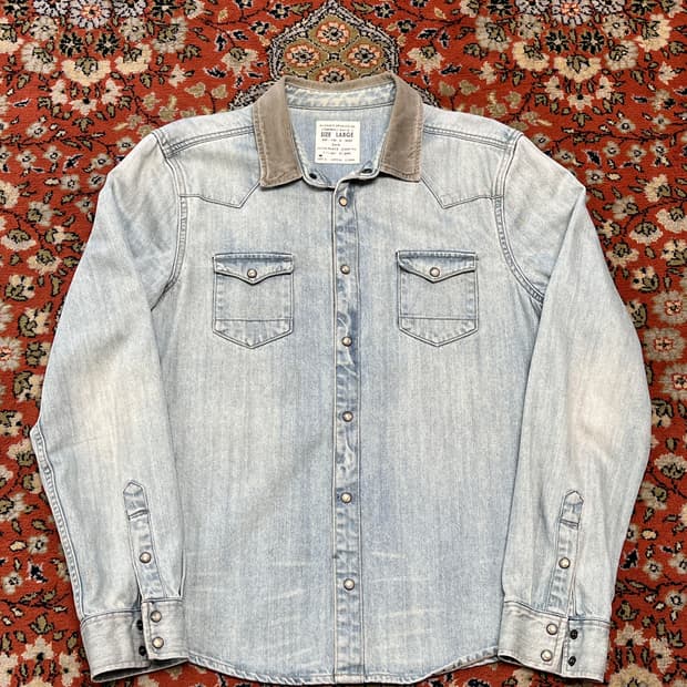 [L] ALLSAINTS 올세인츠 웨스턴 데님 연청 셔츠