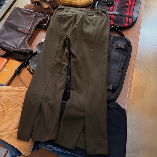 20AW 요크 울 플란넬 스트레이트 밑단 커팅 트라우저 32 33