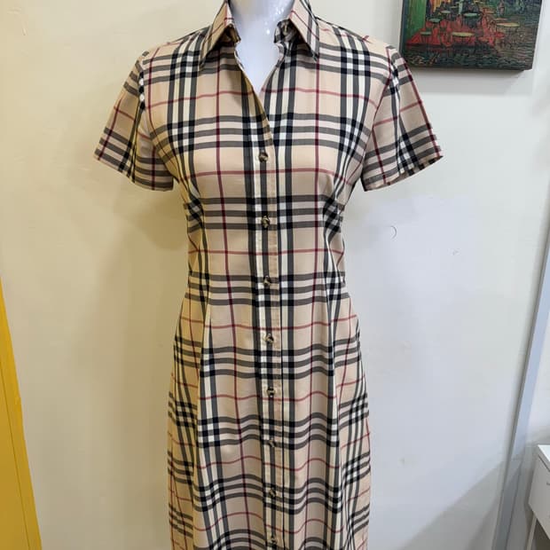 vtg 체크 셔츠 원피스