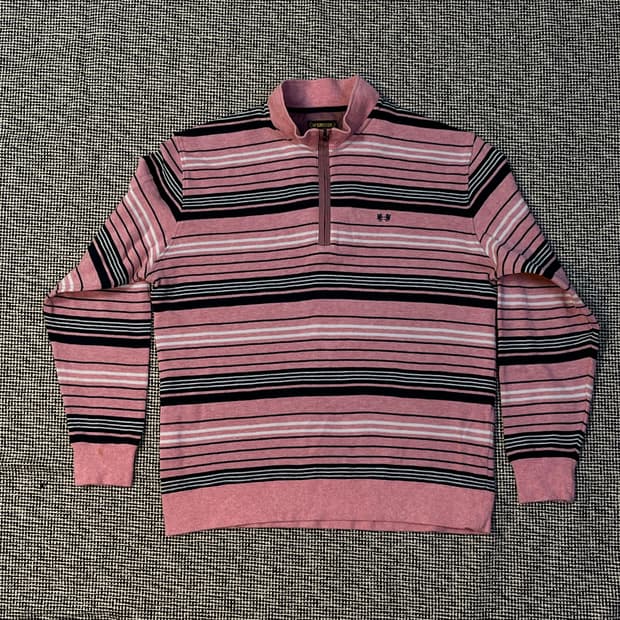 맥그리거 멀티스트라이프 집업 니트 