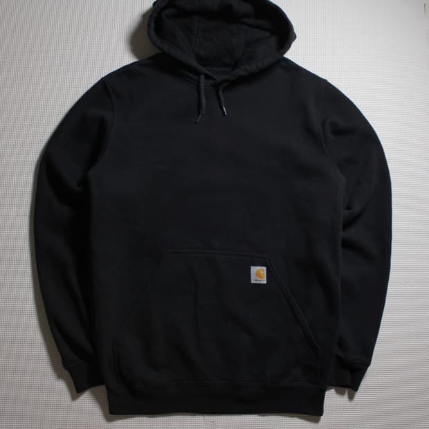 Carhartt 칼하트 블랙 기모 후드티 