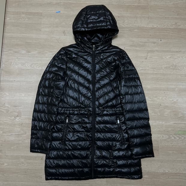 DKNY 도나카란 여성 다운 후드 경량 롱패딩 점퍼 [블랙] M/95