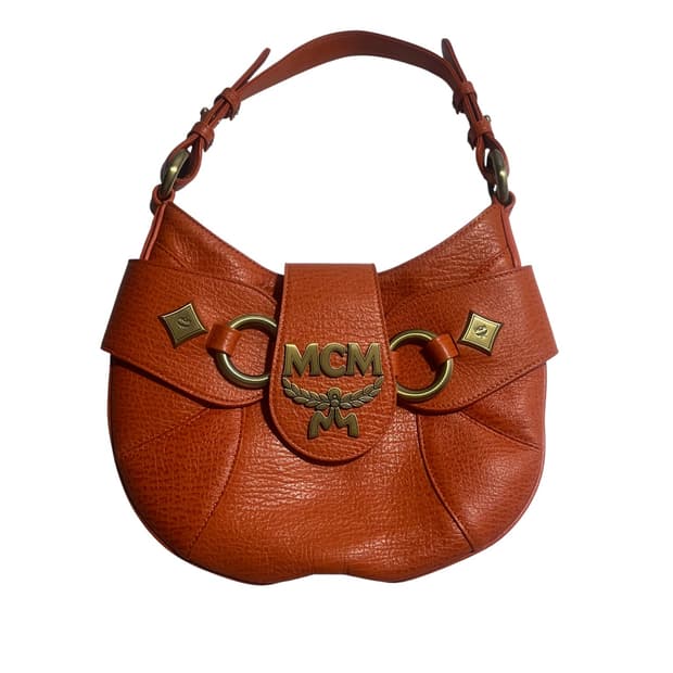 MCM 오렌지 빈티지 클래식 링 새들백