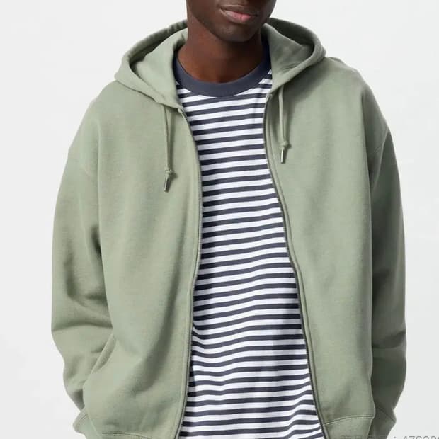유니클로 jw앤더슨 후드집업 그린 xl uniqlo jw anderson