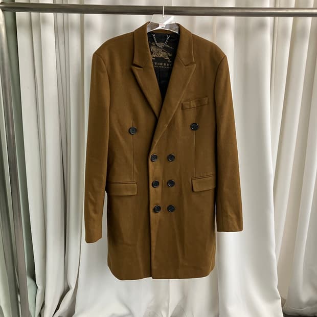 버버리 카멜 더블 브레스티드 코트 XL