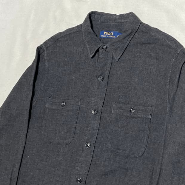 S 폴로랄프로렌 코튼 더블포켓 차콜 워크 셔츠