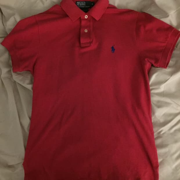 빈티지 빨강 폴로 카라티m