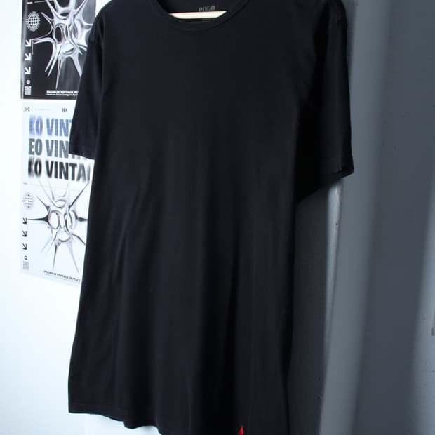 (L-XL) 폴로 랄프로렌 반팔 티셔츠 블랙 무지 레드포니-H30199