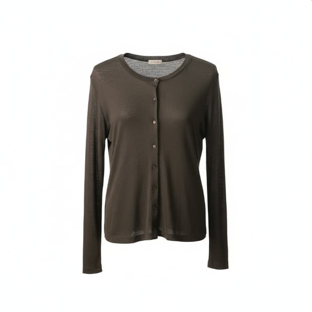 일본빈티지 INE 브라운 니트 가디건 슬림핏 1895