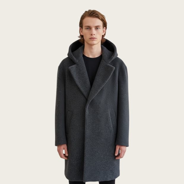 100/ 시스템옴므 플리스 후디드 코트 자켓