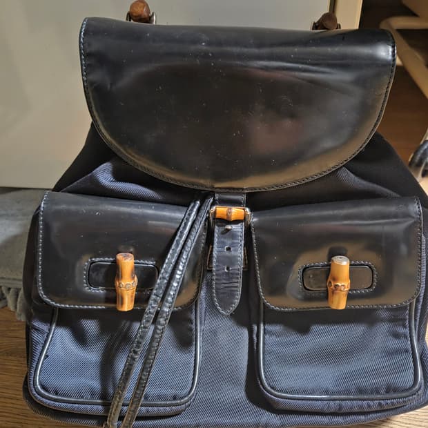 올드 구찌 나일론 레더 뱀부 백팩 마지막 가격