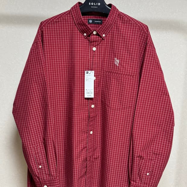 GU 언더커버 브로드체크 셔츠 레드