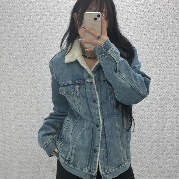 리바이스 양털 쉐르파 트러커 빈티지 데님자켓 M C07638