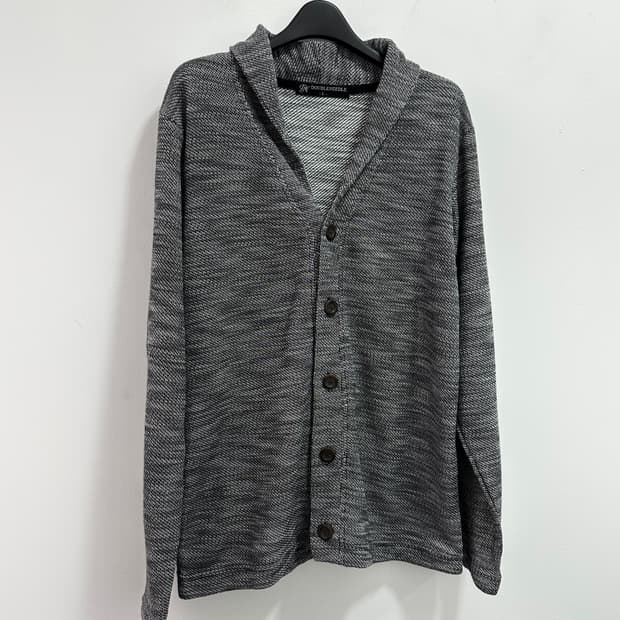 Double needle shawl collar cardigan 