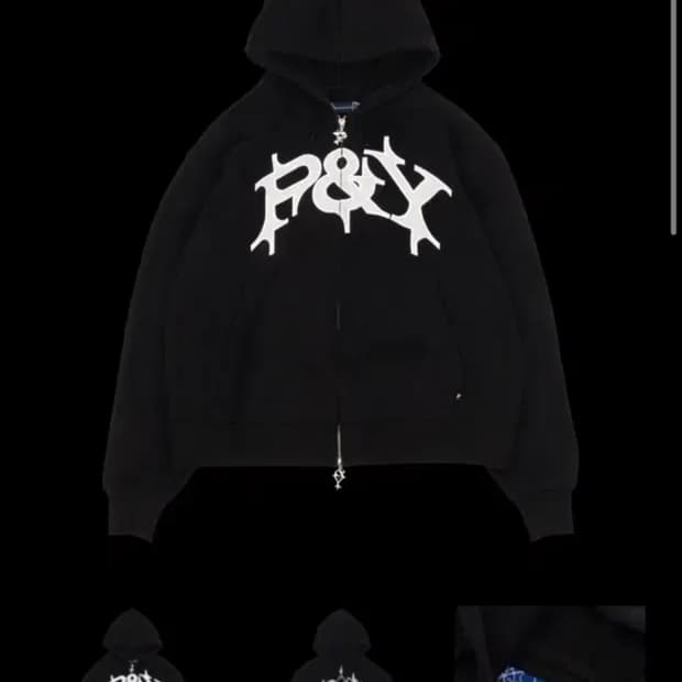 펑크앤요 punkandyo 로고 후드집업 블랙