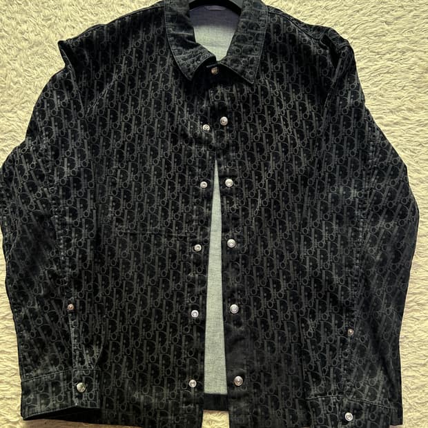 [52size] 디올 오블리크 벨뱃 데님 셔츠 자켓