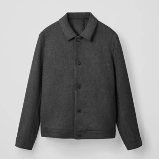 COS 코스 숏 울 자켓 다크 그레이 XL