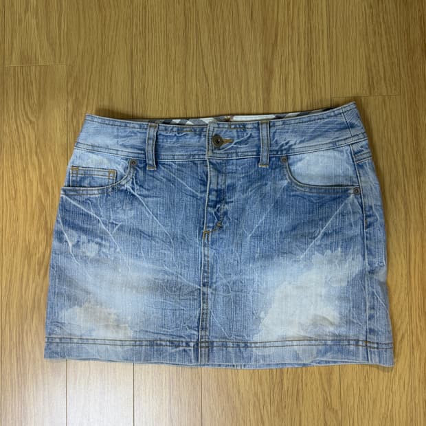 빈티지 버버리 데님 미니 스커트 