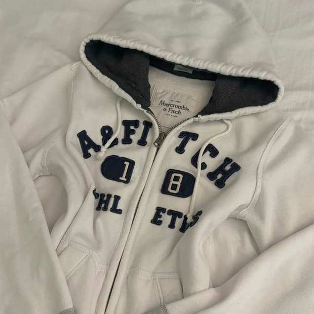 아베크롬비 화이트 후드집업 M
