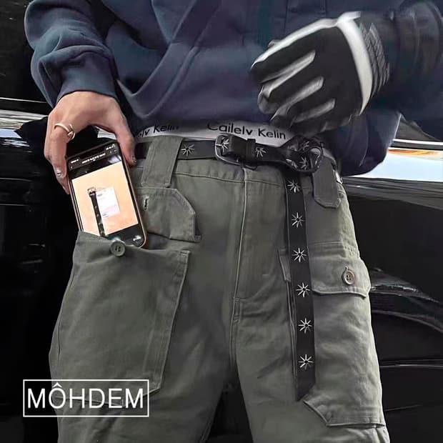 [Unisex] 별 스타 스터드 빈티지 롱 벨트