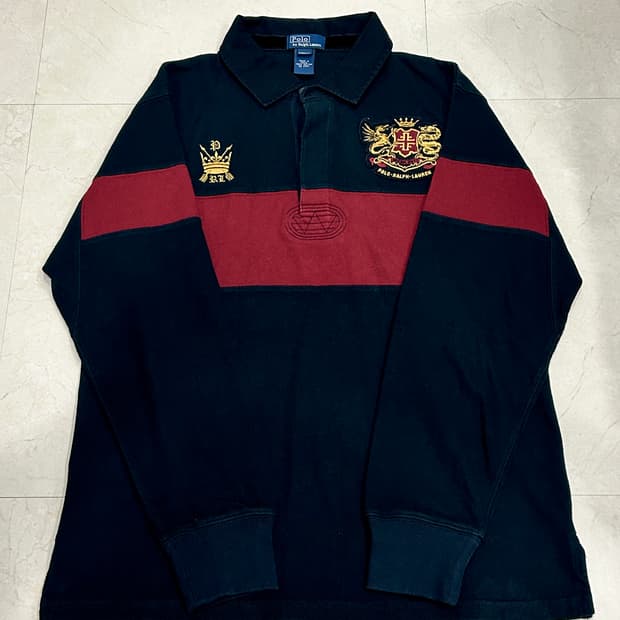 90-00s 폴로 랄프 로렌 럭비 셔츠 (키즈 L/성인 XS)