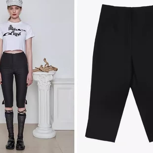 HALF SLIM SLIT PANTS / S SIZE