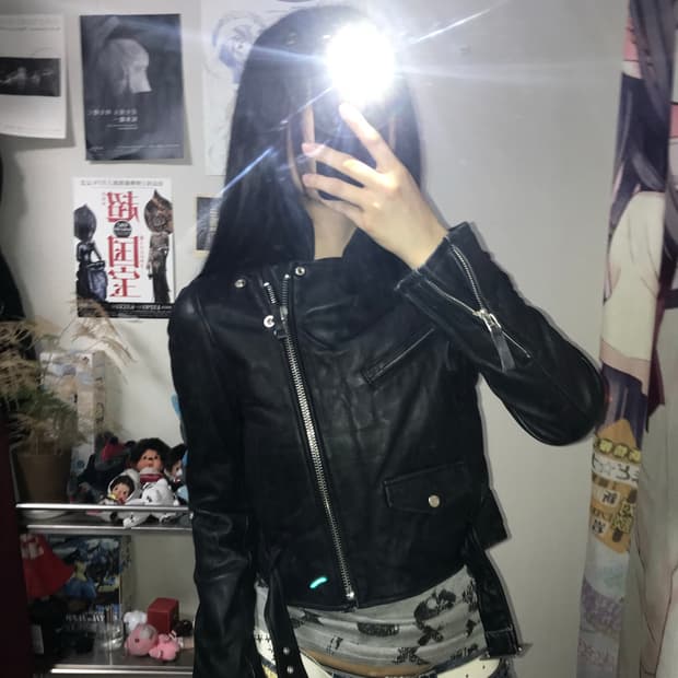 스나이델 램스킨 크롭 라이더 레더자켓