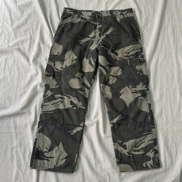 랭글러 기모 카모 카고팬츠 34