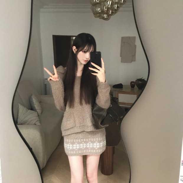 라벨르블랑 벨몽 투피스 세트 브라운