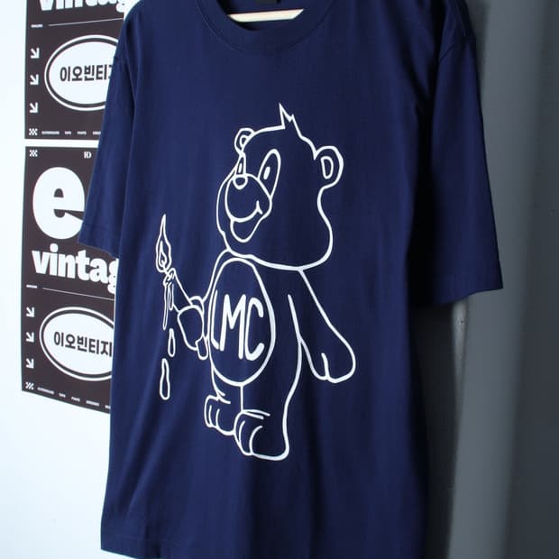 (M-XL) 엘엠씨 반팔 티셔츠 곰돌이프린팅 네이비 올드스쿨-H32812