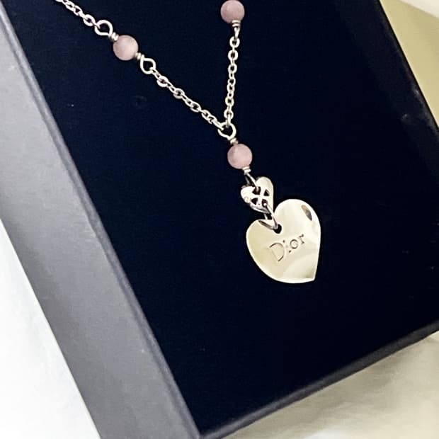 빈티지 ) dior 디올 비즈 하트참 목걸이