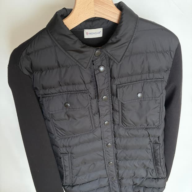 몽클레어 니트 패딩 가디건 블랙