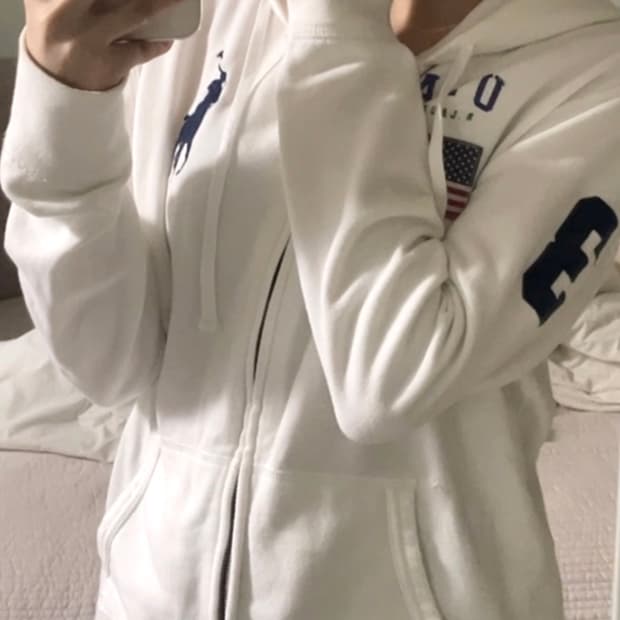 폴로 빅포니 성조기 후드집업 화이트 M(새상품급)