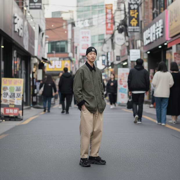 유니클로 옥스포드 헤비 하프워크 자켓