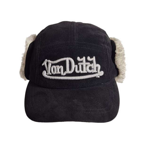 Vondutch) 본더치 Y2K 이어플랩 캡 검/흰