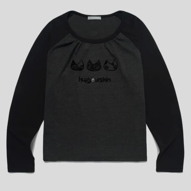 허그유어스킨 허깅 레글런 티셔츠 차콜