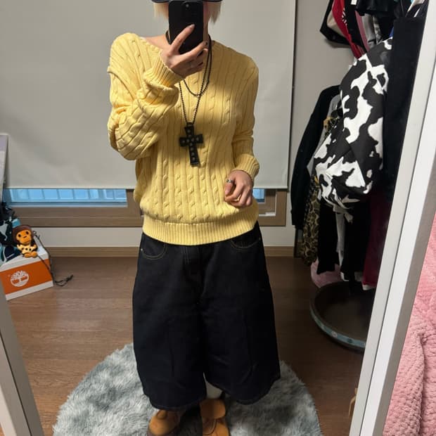 [Polo RL] 폴로 케이블 옐로우 니트