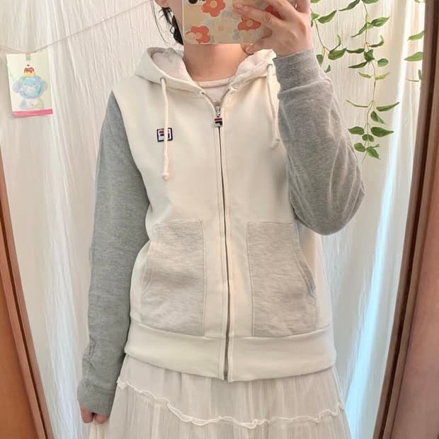 빈티지 휠라 기모 후드집업